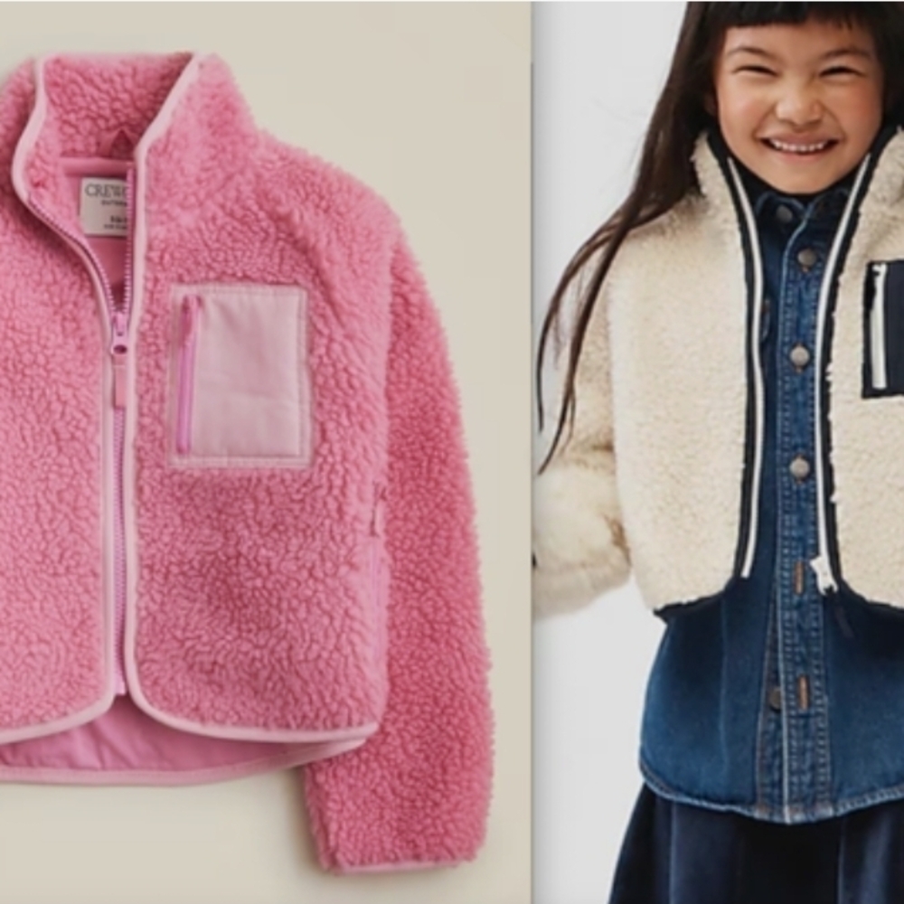 Crewcurs Pink Sherpa Fleece Jacket